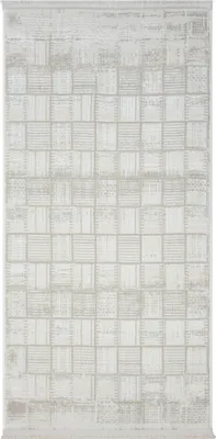 Produktbild von MY-RUG Teppich,Tilda, 150x80, Kurzflor-Teppich, creme weiß, weich, gemütlich, mit schönem Muster, flachgewebt, rechteckig