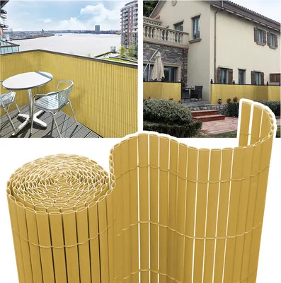 Zdjęcie produktu dla Clanmacy – mata osłonowa z PVC, ogrodzenie osłonowe, osłona na ogrodzenie, osłona balkonowa, osłona przeciwwiatrowa, bambus, 100 x 500 cm
