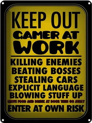 Produktbild von vianmo Blechschild 40x30 cm Keep out gamer at work enter