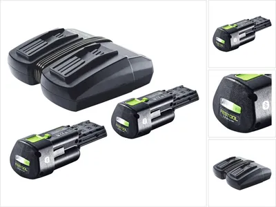 Zdjęcie produktu dla Zestaw energetyczny Festool 2x BP 18 Li 3,0 Ergo I akumulator 18 V 3,0 Ah / 3000 mAh Li-Ion ( 2x 577704 ) + podwójna ładowarka TCL 6 DUO ( 577017 )