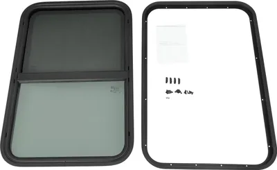 Zdjęcie produktu dla Okno do kampera/przyczepy kempingowej – poziome okno przesuwne – 76,2 x 50,8 cm – czarne