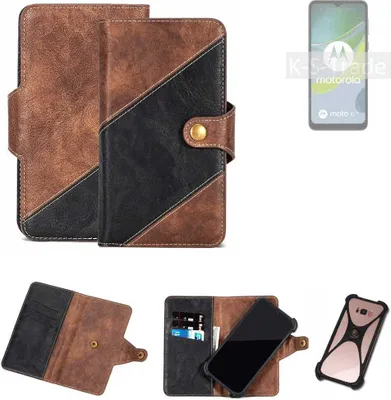 Produktbild von K-S-Trade Handyhülle Schutzhülle Bookstyle Case kompatibel mit Motorola Moto E13 Klapphülle Cover Hülle Schutztasche 1x