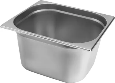 Zdjęcie produktu dla Pojemnik GN na posiłki, gastronomiczny 1/2 Mega-M ze stali nierdzewnej, 325x265x200 mm