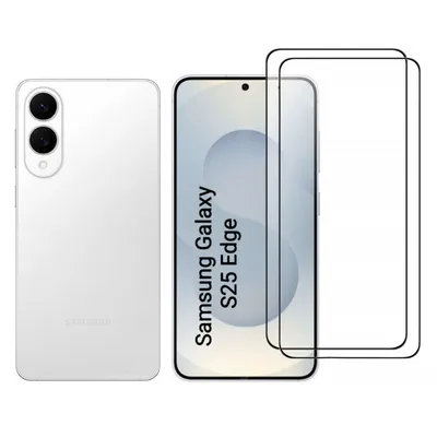 Produktbild von CLM-Tech 2er Set Schutzfolie kompatibel mit Samsung Galaxy S25 Edge Panzerfolie Panzerglas Crystal Clear Displayschutz 9H Glas Displayfolie Schutzglas - Unterstützt Fingerabdruck-ID - Folie kristallklar 2X Stück