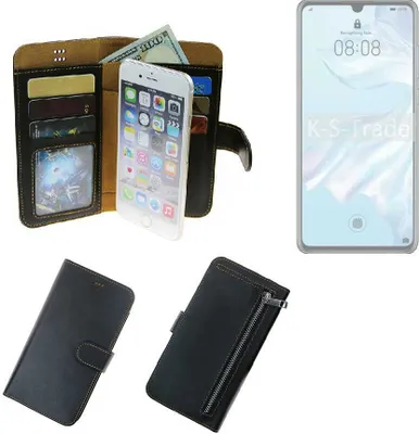 Produktbild von K-S-Trade Schutz Hülle kompatibel mit Huawei P30 Pro Klapphülle Case Phone cover Slim Handytasche Handy Hülle schwarz aus Kunstleder (1 Stk)