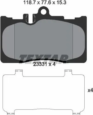 Produktbild von TEXTAR Bremsbeläge Satz Vorne für LEXUS LS (UCF30) 2333102