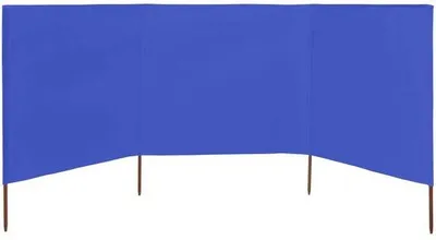 Immagine prodotto di Paravento da spiaggia - 400 x 120 cm - 3 pannelli - Blu - Pieghevole, con pali in legno inclusi
