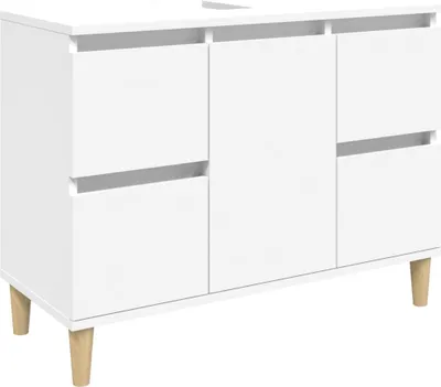 Produktbild von vidaXL Waschbeckenunterschrank Weiß 80x33x60 cm Holzwerkstoff