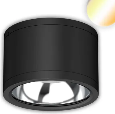 Produktbild von ISOLED LED Deckenaufbaustrahler IP65, schwarz, 25W, ColorSwitch 3000/4000/5000K, dimmbar
