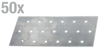 Immagine prodotto di Alberts 847104 Piastra forata, zincata sendzimir, 140 x 60 mm, set da 50