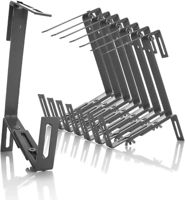 Produktbild von Blumenkastenhalter BigDean Blumenkastenhalter, 8 Stück, Anthrazit, für Balkon und Geländer, einfache Befestigung für Pflanzgefäße und Pflanzkübel, 3-f