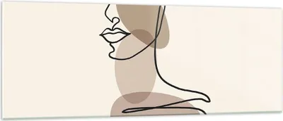 Produktbild von Bilder auf glas - Einteilig - Zeichnung einzeilig Frau - 140x50cm - Glasbilder - Wandbilder - Bilder - zum Aufhängen bereit - Wanddekoration aus Glas - Glas Bilder - Wandbild auf Glas - GAB140x50-4612