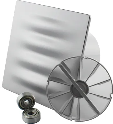 Produktbild von Wohnraumlüfter Lüfter Deckenlüfter Ventilator Badventilator Badlüfter Wandlüfter Kugellager Rückstauklappe Leise Ø 100 mm Standard Silber satiniert