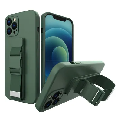 Zdjęcie produktu dla Etui z materiału TPU z paskiem Etui ze sznurkiem do Apple iPhone 12 Mini, Ciemnozielone