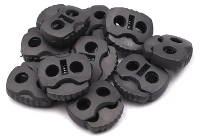 Produktbild von 10 Kordelstopper mit zwei Löchern 20x20mm, Durchzug 5mm - 35 Farben