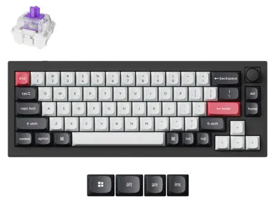 Produktbild von Keychron Q2 HE QMK Magnetische Gaming-Tastatur mit QWERTY Layout, 2.4G/Bluetooth/USB-C RGB Hot-Swap, Carbon Black, Gateron Double-Rail Nebula Switch