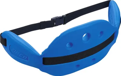 A blue and black Beco aqua-jogging belt is shown on a white background.