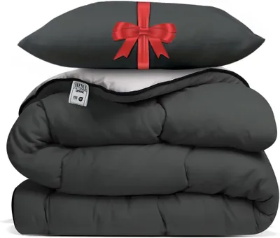 Imagen del producto de Funda de edredón sin funda, de microfibra, 240x220 cm, con fundas de almohada de 60x70 cm, lavable a 60°C