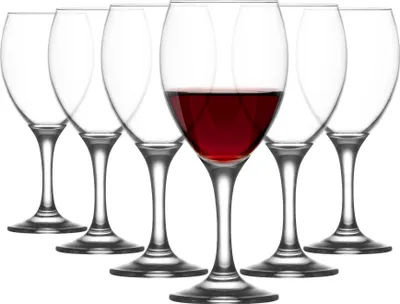 Produktbild von 6x 455ml Empire Rotweingläser - Groß Spülmaschinenfest Glas Hochzeit Weihnachten Geburtstag Party Trinken Glaswaren Kelch Geschenkset - Von LAV