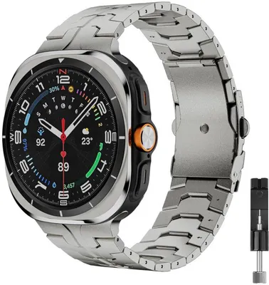 Produktbild von FFO2World Titanarmband „Iron“ – Für Samsung Galaxy Watch Ultra / Ultra 2025 – Metallgliederarmband mit Kürzungsset, stilvoll & robust – Titan