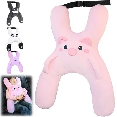 Immagine prodotto di Cuscino per il sonno a forma di "H" per bambini, da utilizzare in auto, colore rosa