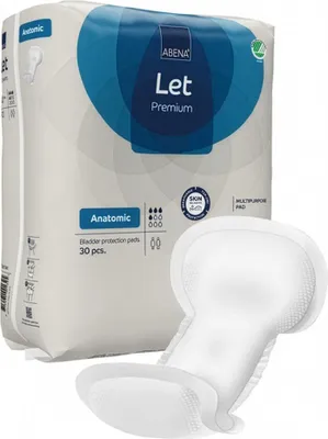Produktbild von Abena Einlage Let Anatomic mit superabsorbierendem Polymer Maße: 44x20 cm, einmaliger Gebrauch, Inhalt 30 Stück  Größe
