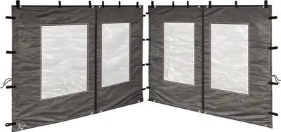 Produktbild von 2 Seitenteile aus PE mit Fenster 300x195cm für Pavillon 3x3m Seitenwand Anthrazit RAL 7012