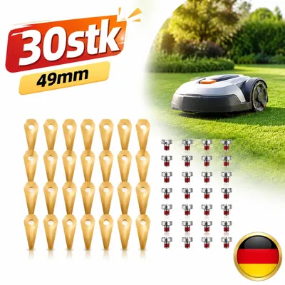Productafbeelding van 30 stuks titanium vervangingsmessen, mesjes set voor Bosch Indego robotmaaiers