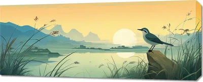 Produktbild von Bild 100x40cm Dämmerung über dem Uferheiligtum