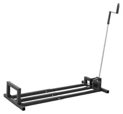 Image de Pont élévateur pour tondeuses à gazon - Support de réparation pliable - Plateforme en acier pour charges lourdes - Capacité de charge de 400 kg - Pour tondeuses à gazon et tondeuses autoportées - Noir
