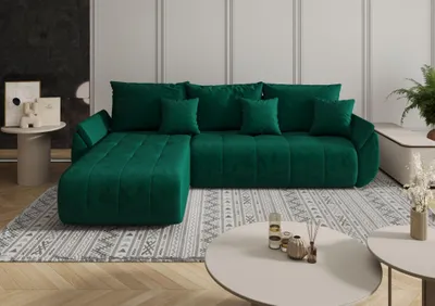 Obrázek produktu pro Rozkládací sedací souprava SERENITA 1 - zelená, levý roh