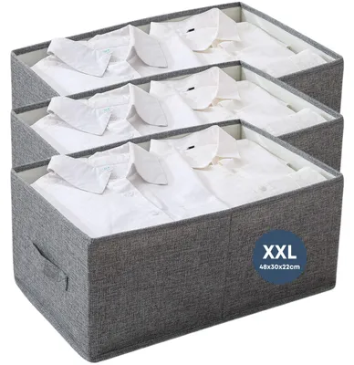 Produktbild von XL Faltbare Kleider-Organizer Set - Aufbewahrungsboxen für Kleiderschränke