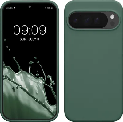 Produktbild von kwmobile Handyhülle für Google Pixel 10 Pro XL Hülle - Case Silikon - Kabelloses Laden - Schutzhülle Cover in Tannengrün