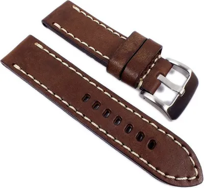 Produktbild von Vintage Uhrenarmband 22mm Fliegerband Optik Leder Braun 22831S