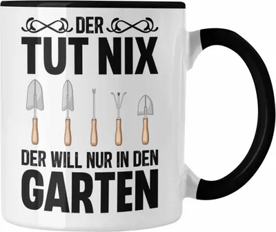 Produktbild von Trendation - Der Tut Nix Gärtner Tasse mit Spruch Garten Hobbygärtner Geschenk Lustig (Schwarz)