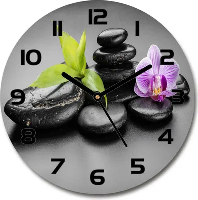 Produktbild von Wanduhr aus Glas 30fi Glasbild Glasuhr Gehärtetes Glas - schwarze-zeiger - Zen stones