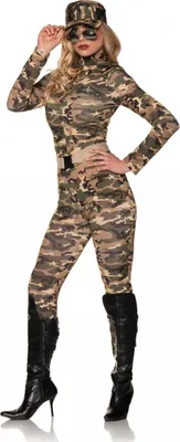 Produktbild von Camouflage Jumpsuit Damenkostüm mit Cap & Gürtel Größe: S