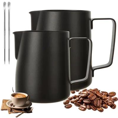 Image de Récipient en acier inoxydable pour lait avec buse pour café