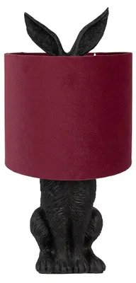 Obrázek produktu pro Stolní lampa Clayre & Eef Rabbit Ø 20x43 cm Černá Červený plast