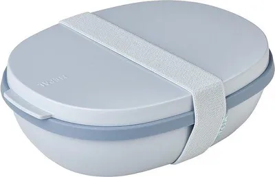 Immagine prodotto di Famanu Lunchbox Duo: contenitore pratico per la preparazione dei pasti, disponibile in blu nordico, con capacità di 825 ml + 600 ml