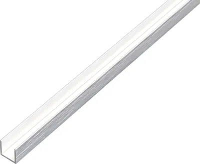 Immagine prodotto di Alberts 488963 Profilo a U, alluminio, design in acciaio inox, leggero, 1000 x 10 x 15 mm