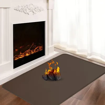 Produktbild von Feuerfeste Fußmatte für Kamin, 150 x 80 cm, schützt den Boden