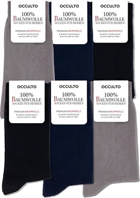Produktbild von Occulto Herren 100% Baumwollsocken 6er Pack (Modell: Roland) BlueMix 43-46