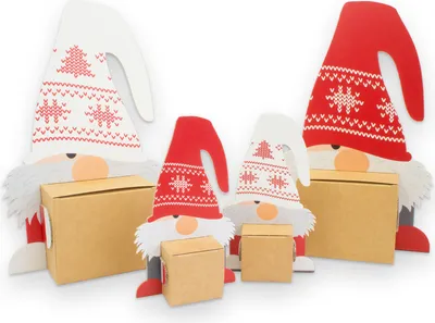 Produktbild von itenga Wichtelbande Wichtelfamilie Geschenkverpackung 4x Figuren + 4x Würfel
