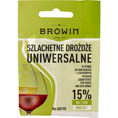 Produktbild von Browin Universal Weinhefen 20 ml zur Weinherstellung für 25 Liter Wein – für alle Fruchtsorten