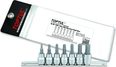 Produktbild von TOPTUL Steckschlüsselsatz GBAG0702 Chrom-Vanadium-Stahl 300g