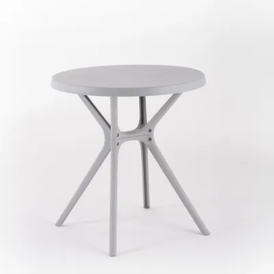 Immagine prodotto di Tavolo rotondo Ø70 cm in polipropilene con fibra di vetro - design moderno, robusto e leggero per giardini, terrazze, bar e ristoranti - IVAN - Grigio chiaro