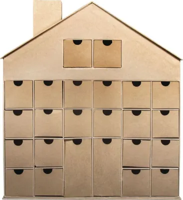 Produktbild von Adventskalender Haus aus Pappe zum Verzieren 40 x 36 cm