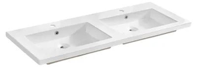 Immagine prodotto di Lavabo da incasso ELIO 120 cm doppio lavabo Vetroceramica bianco lucido design