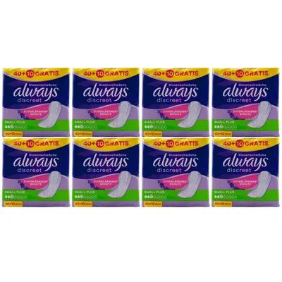 Produktbild von always discreet SMALL PLUS 8 x 50 Stück Blasenschwäche Schutz Inkontinenz
